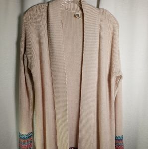 XS Roxy Womens Bohemian Tribal Open Front Cardigan Kimono Retro 70s Fringe